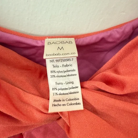 BAOBAB Vera Orange Pink Purple Glossy Cut Out Maxi Dress Size M - Picture 3 of 4